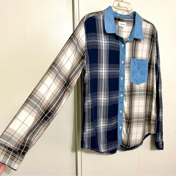 Thread & Supply Plaid Mix Button Down Shirt M - Picture 1 of 7